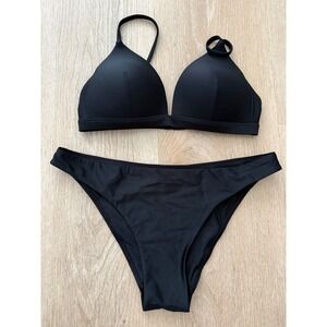 Lululemon Waterside Swim Bikini Top & Bikini Bottom Set Size 6 in Black